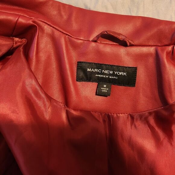 Marc NY Wine/Burgundy Faux Leather size M - Picture 4 of 11